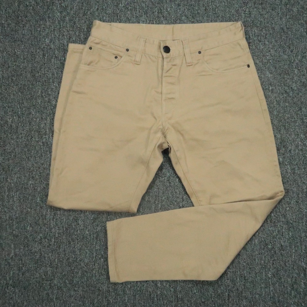 Shockoe Atelier Jeans Men 30x27 Khaki Standard Selvedge‎ Twill 5 Pocket Button